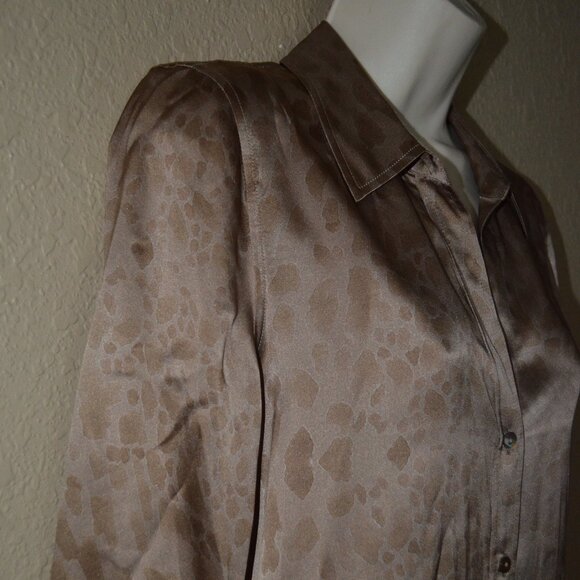 $340 Sz XS L'Agence Golden Dani 3/4-Sleeve Animal-Print Silk Blouse - Picture 4 of 7
